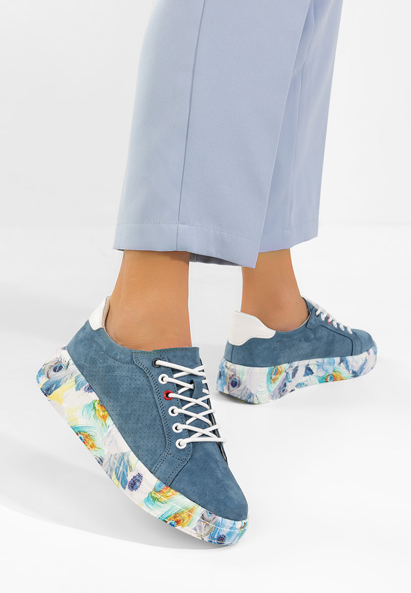 Sneakers γυναικεια δερματινα Sandrina μπλε