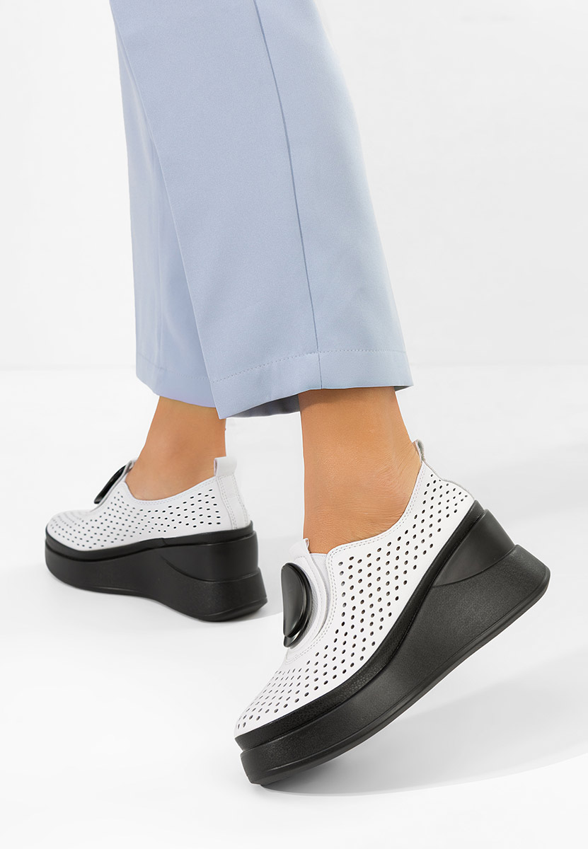 Πλατφόρμες γυναικεία Aleksa λευκά