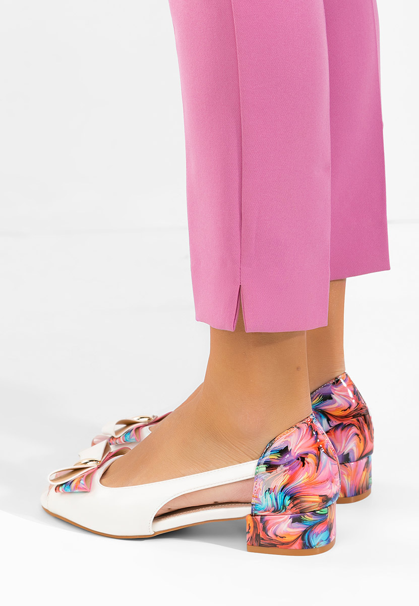 Πεδιλα με χαμηλο τακουνι Anevia λευκά