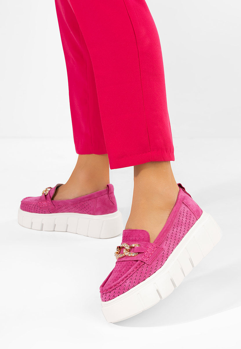 Μοκασίνια γυναικεια δερματινα Tryna φούξια