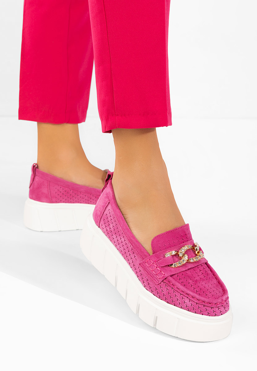 Μοκασίνια γυναικεια δερματινα Tryna φούξια