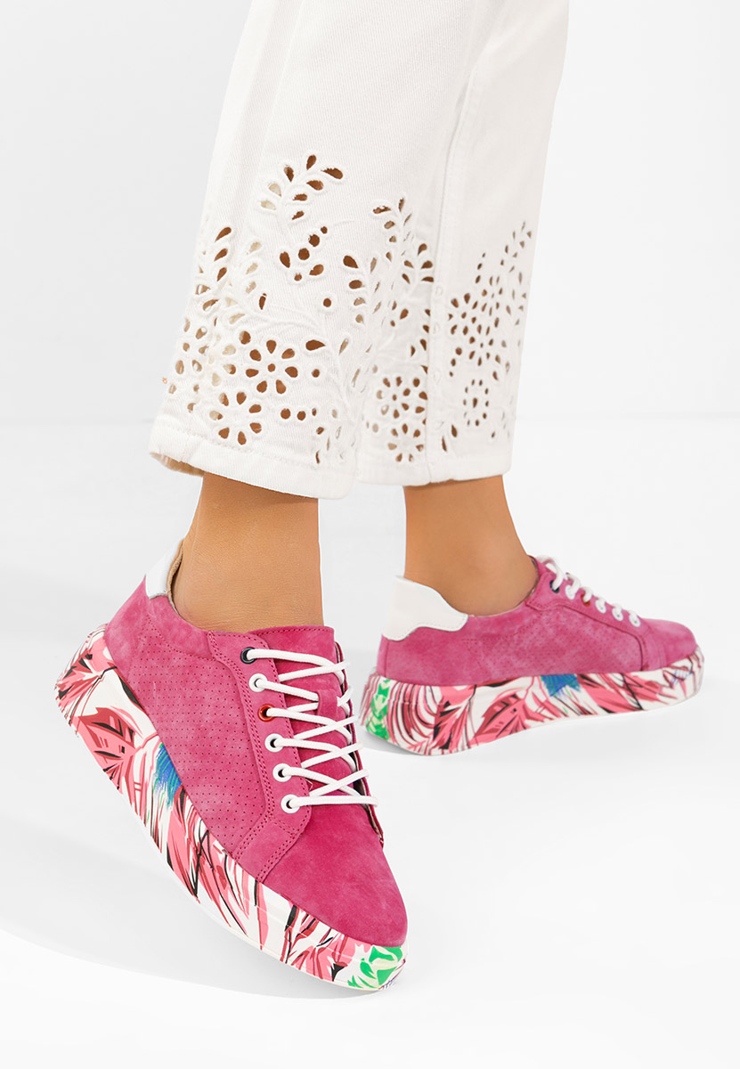 Sneakers γυναικεια δερματινα Sandrina φούξια