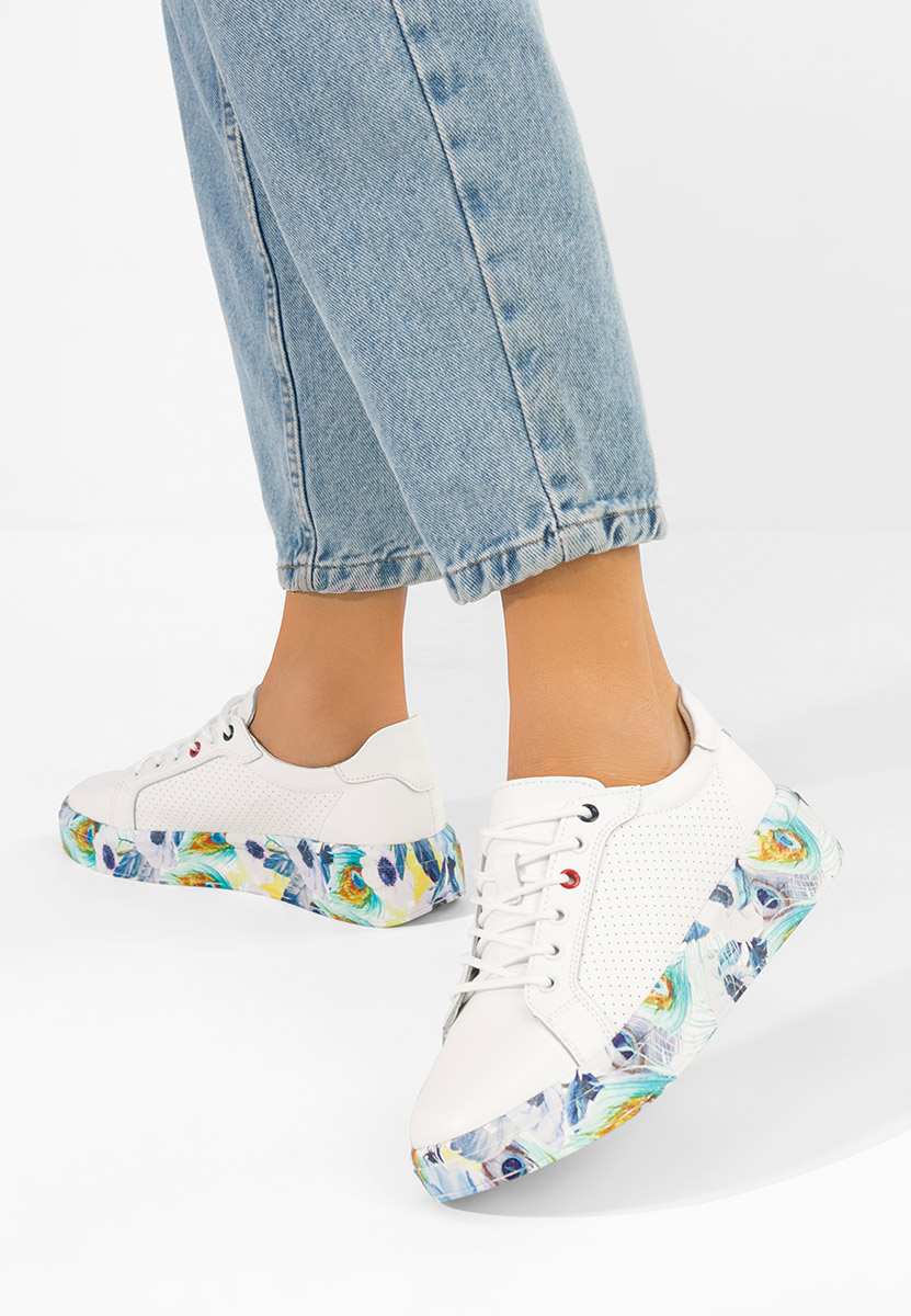 Sneakers γυναικεια δερματινα Sandrina λευκά