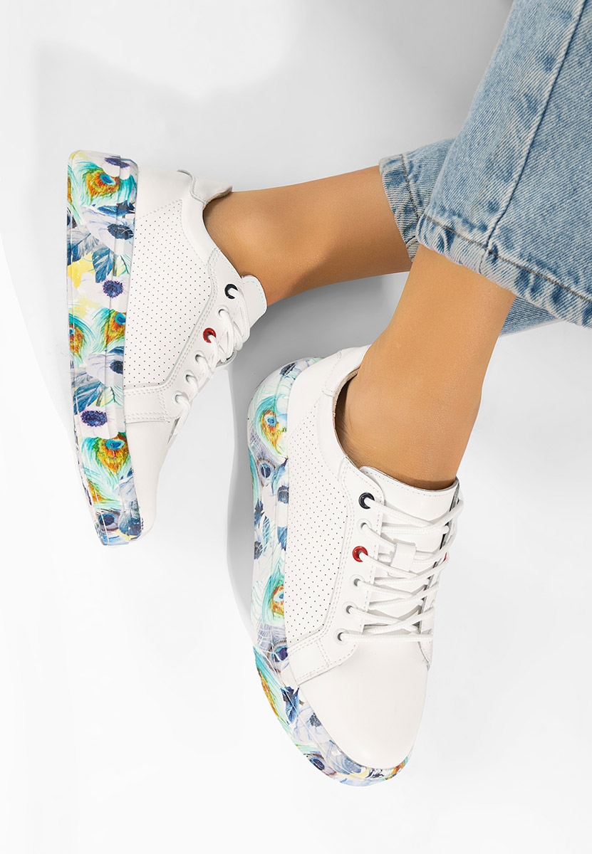 Sneakers γυναικεια δερματινα Sandrina λευκά