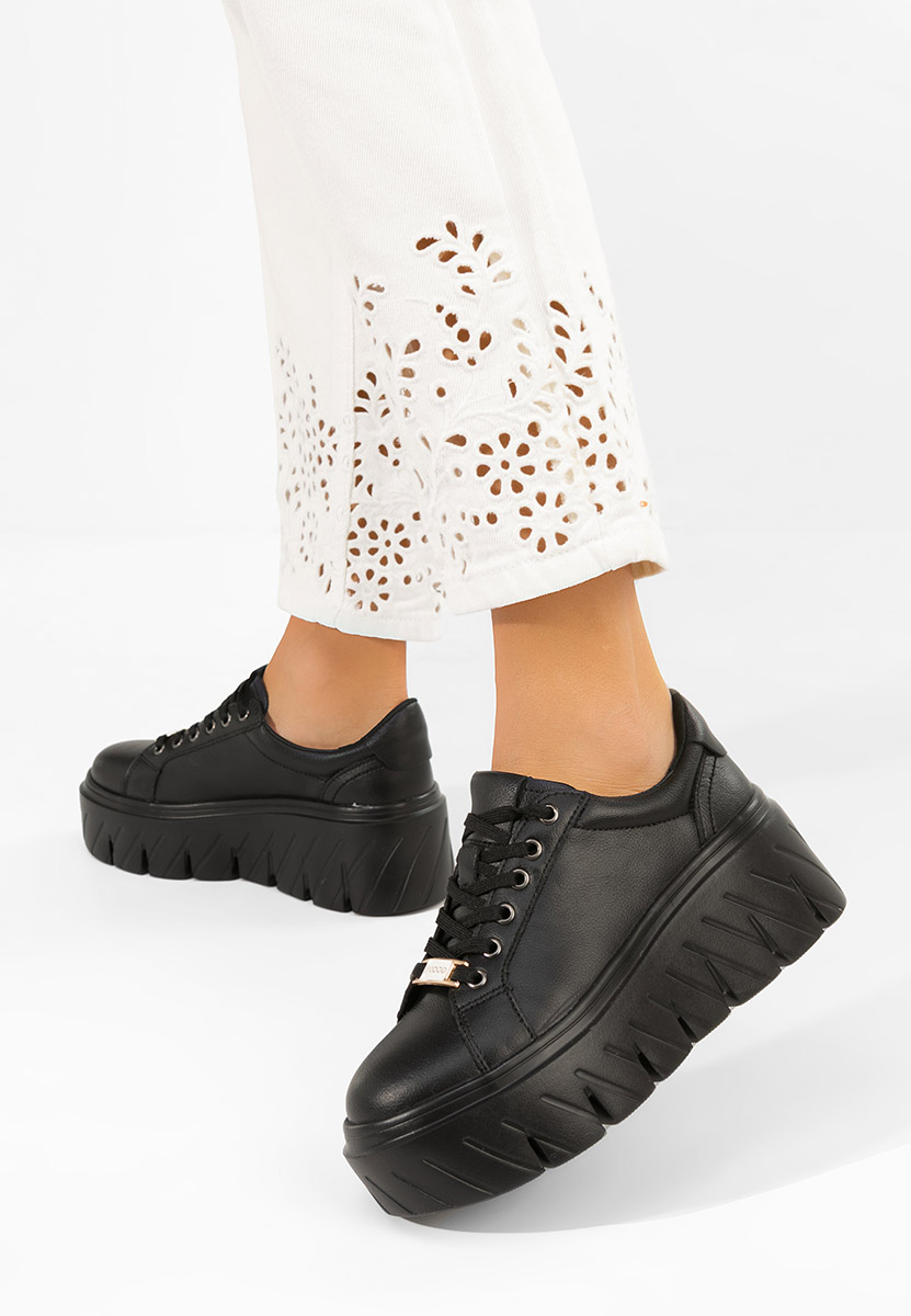 Sneakers γυναικεια δερματινα Nabashia μαύρα