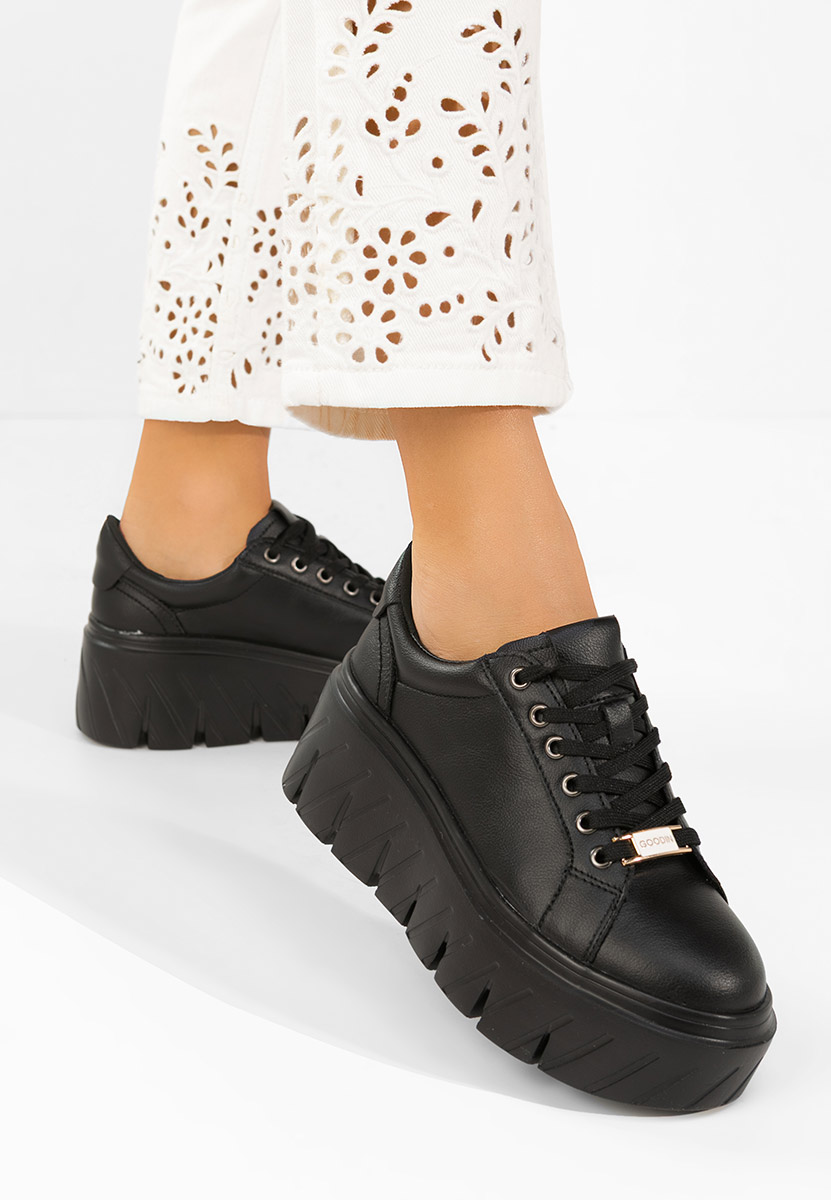 Sneakers γυναικεια δερματινα Nabashia μαύρα