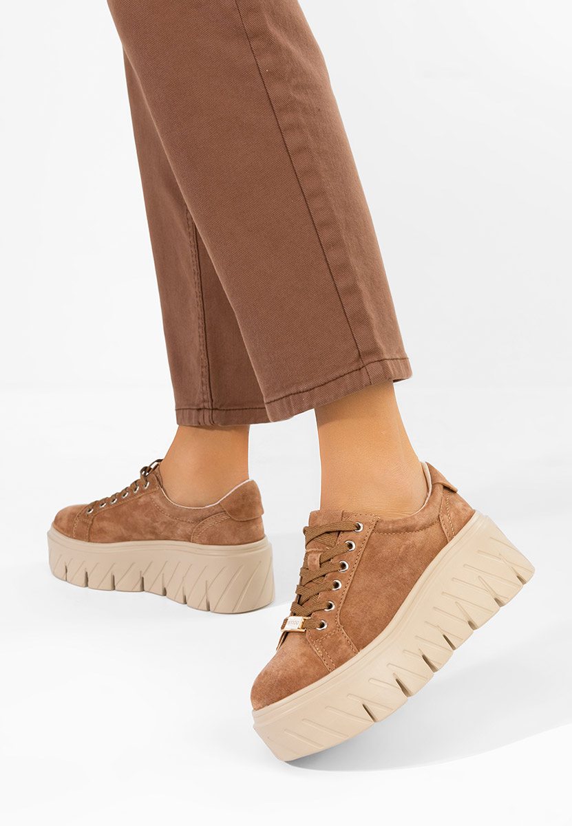 Sneakers γυναικεια δερματινα Nabashia καφε