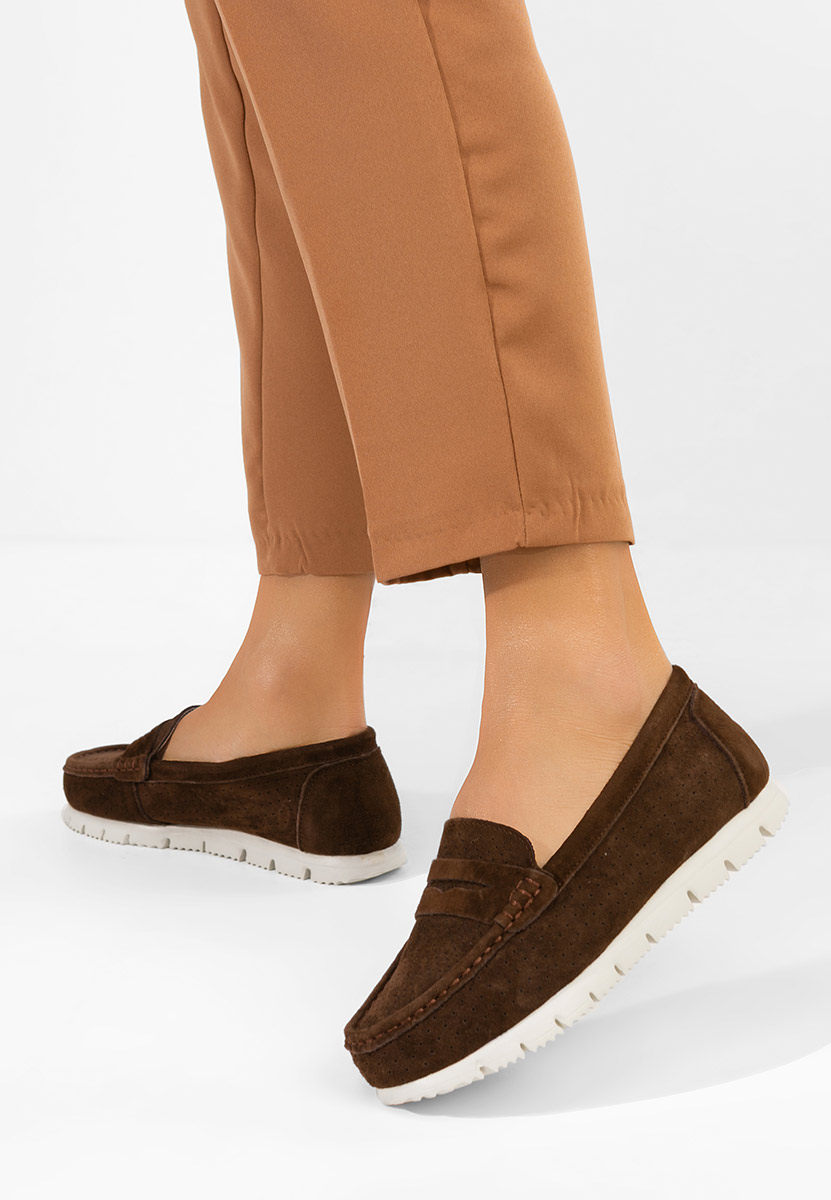 Μοκασίνια γυναικεια δερματινα Valerimia V2 καφε