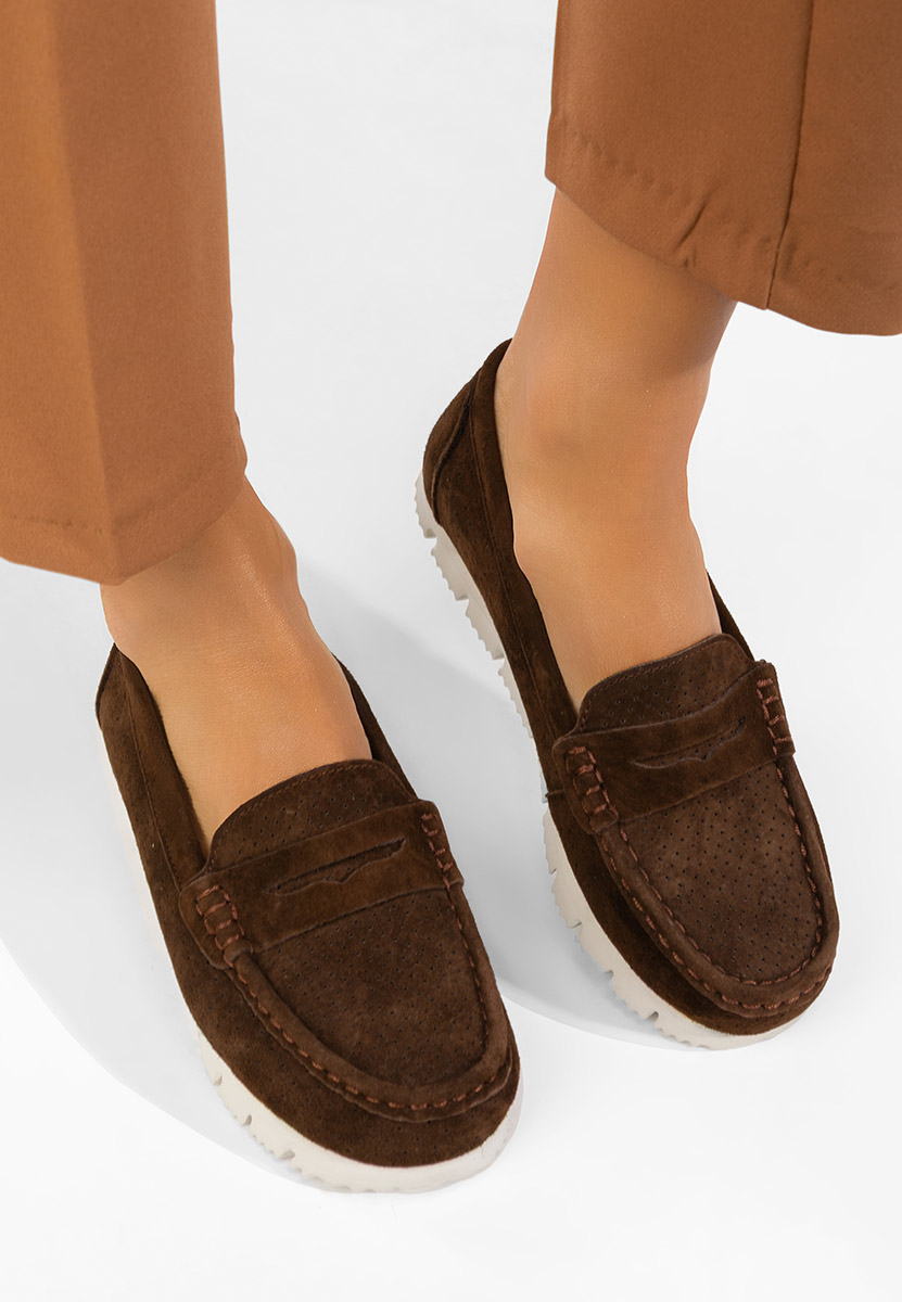 Μοκασίνια γυναικεια δερματινα Valerimia V2 καφε