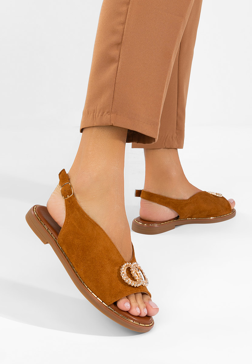 Πεδιλα γυναικεια φλατ Olivera ταμπά