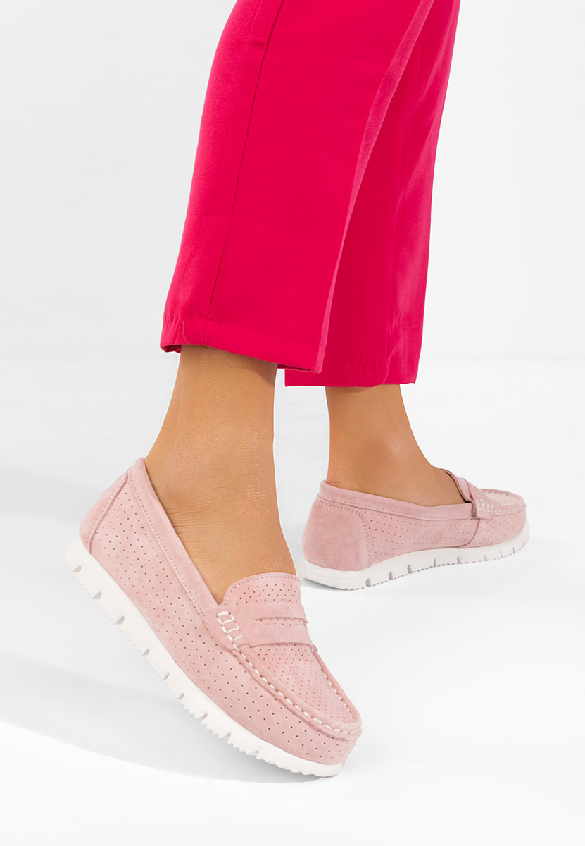 Μοκασίνια γυναικεια δερματινα Valerimia ροζ