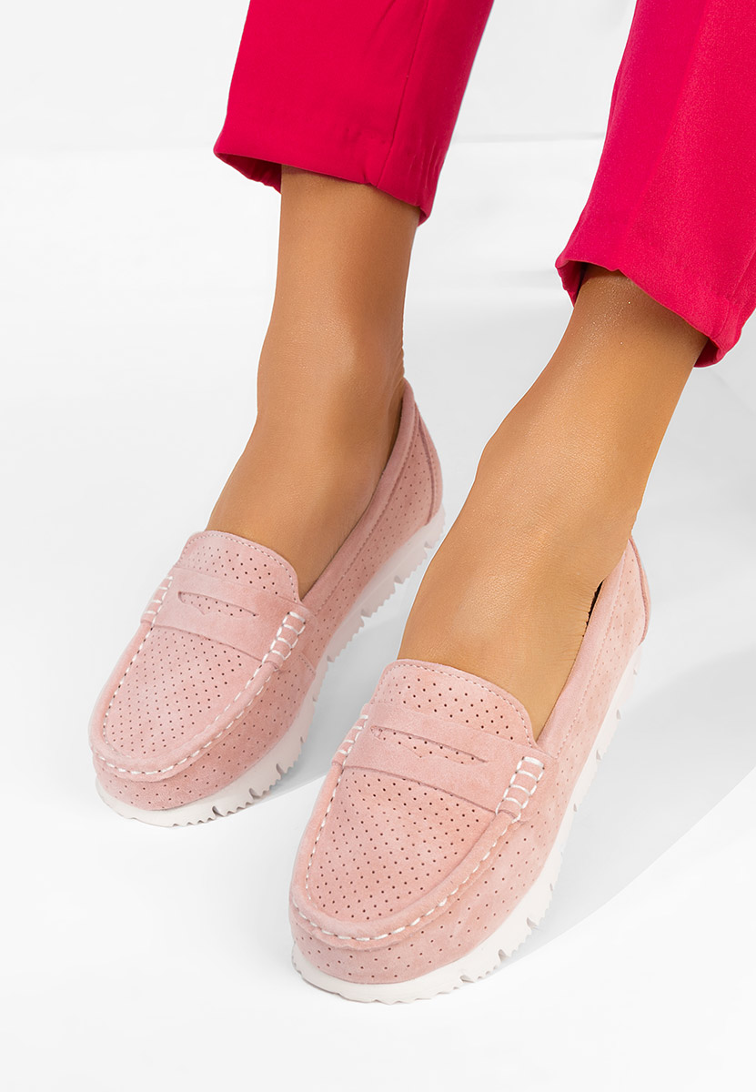 Μοκασίνια γυναικεια δερματινα Valerimia ροζ