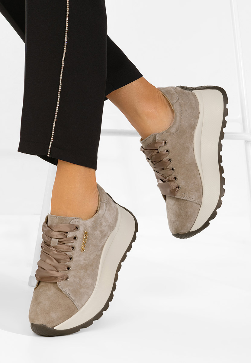 Sneakers γυναικεια δερματινα Gonelia καφε