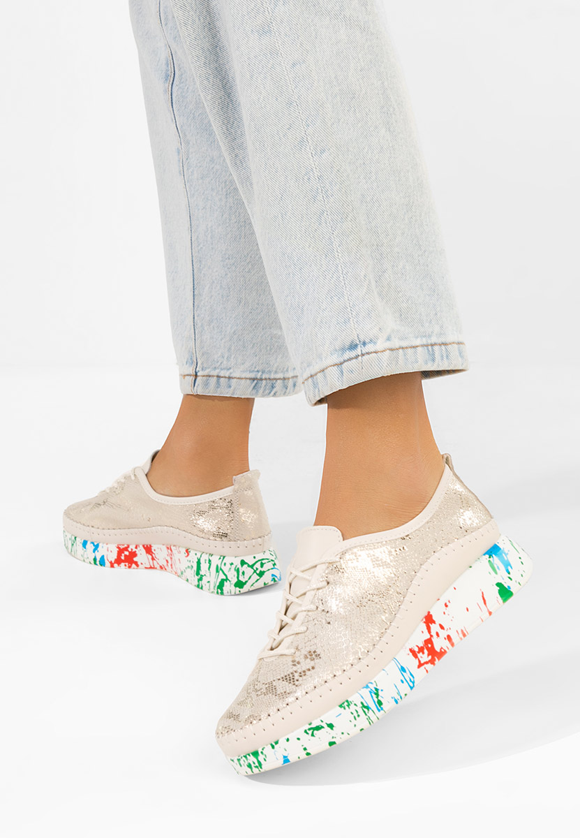 Sneakers γυναικεια δερματινα Marinia χρυσο