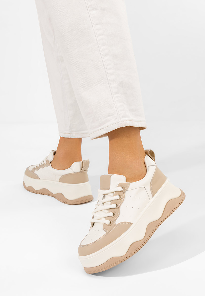 Sneakers γυναικεια δερματινα Euselia λευκά