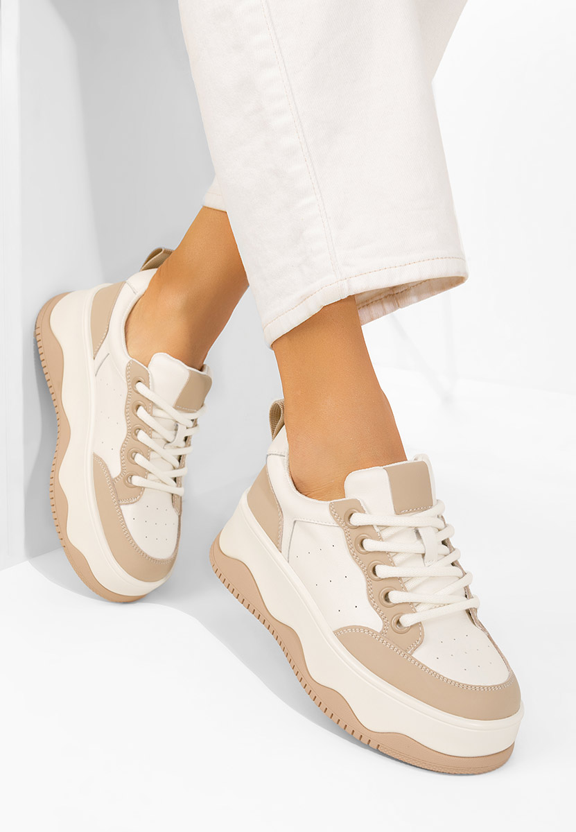 Sneakers γυναικεια δερματινα Euselia λευκά