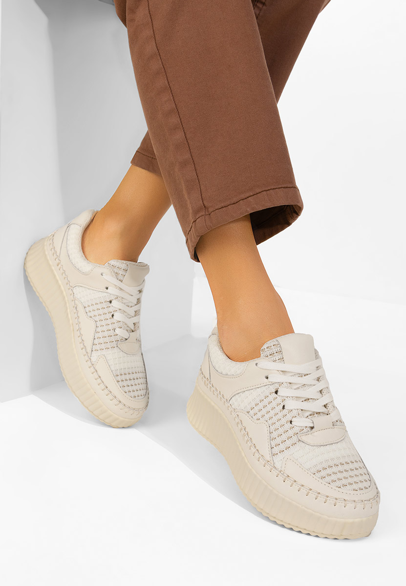 Sneakers γυναικεια δερματινα Versala μπεζ