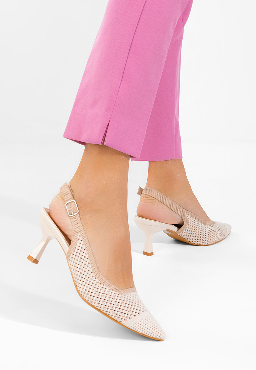 Γόβες slingback Rabiella μπεζ