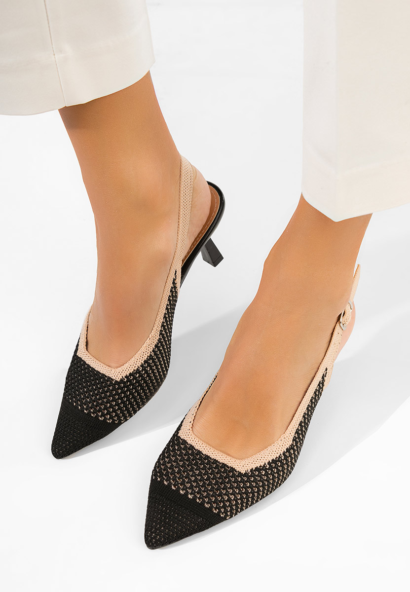 Γόβες slingback Rabiella μαύρα