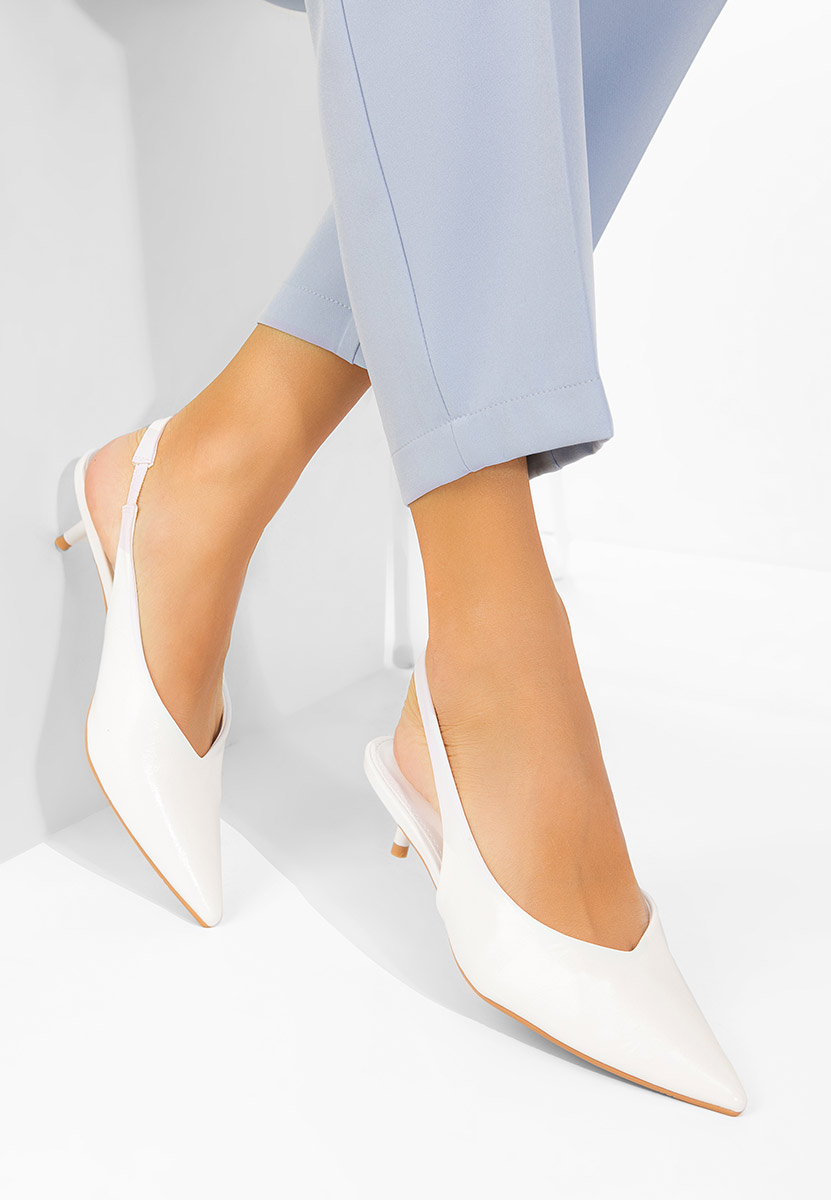 Γόβες slingback Nirvania λευκά