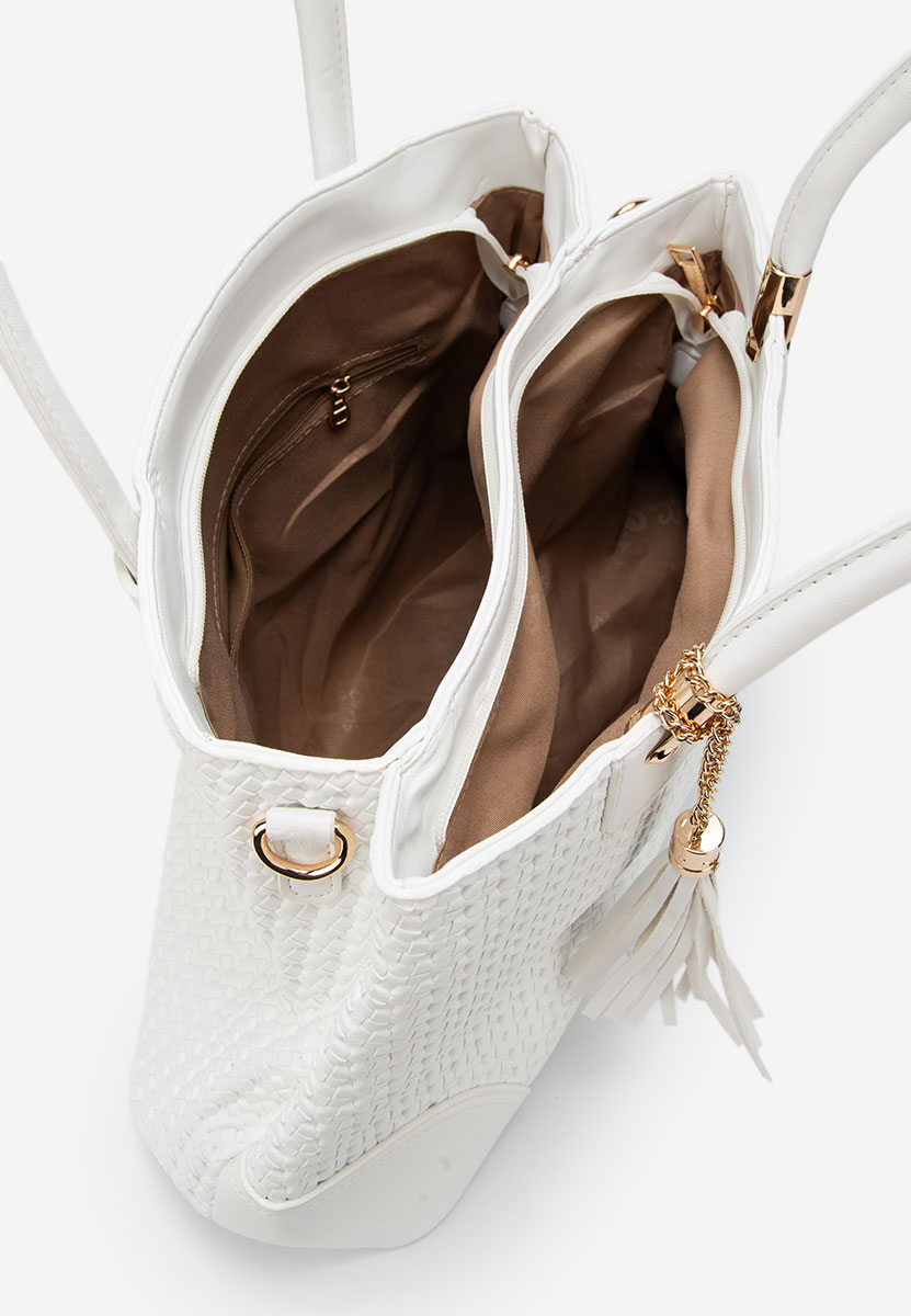 Τσάντα Χεριού Nazmia ασπρη ελεφαντοδοντο