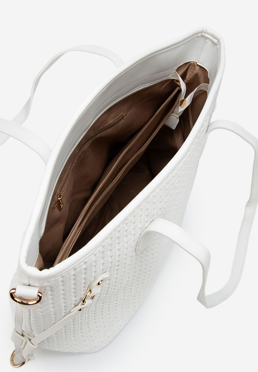 Τσάντα Χεριού Mivya ασπρη ελεφαντοδοντο