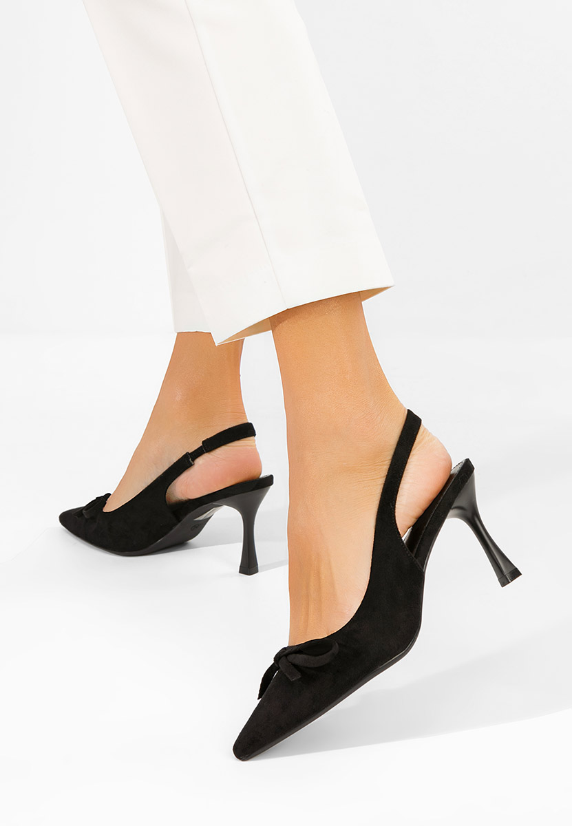 Γόβες slingback Kamela μαύρα