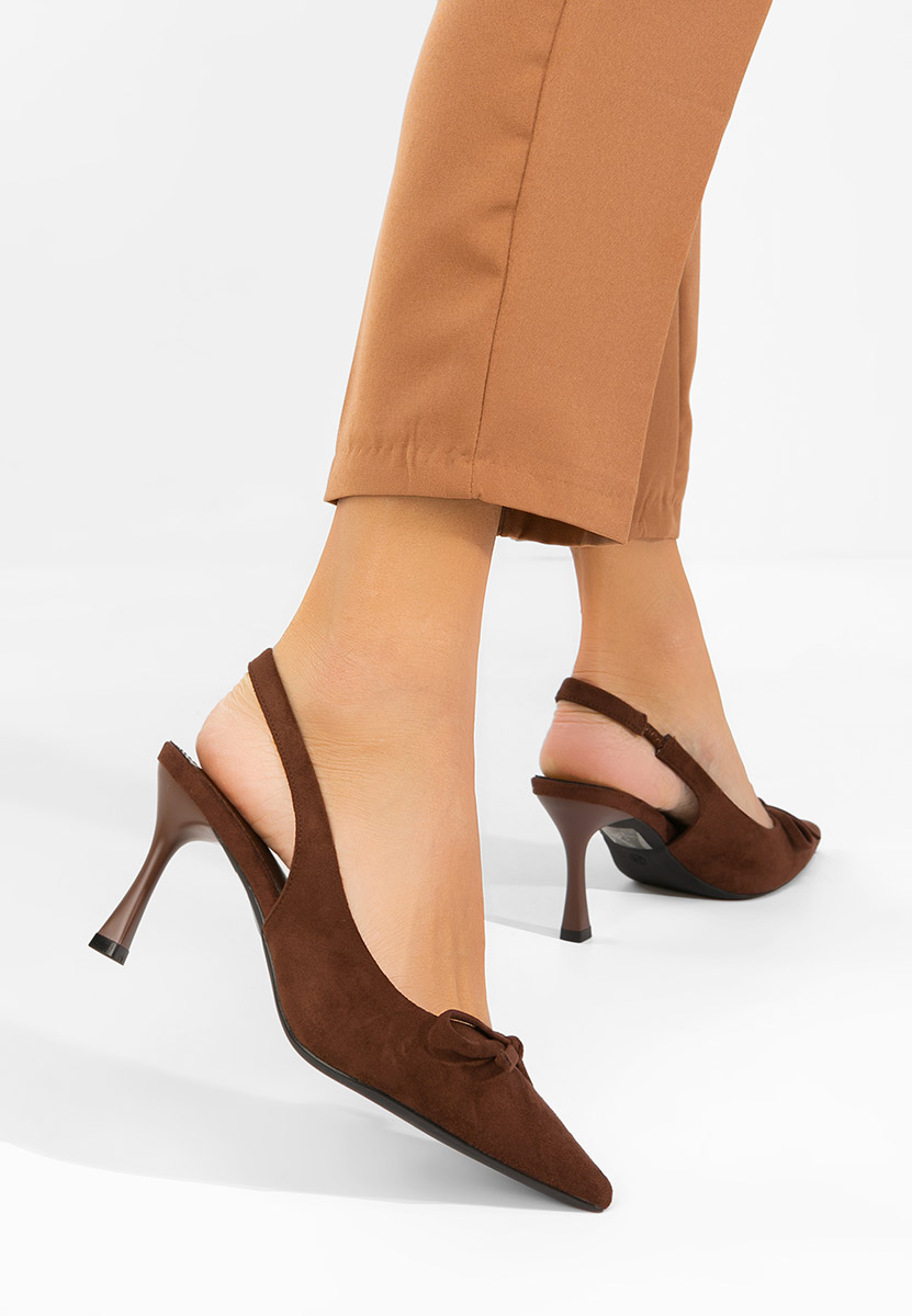 Γόβες slingback Kamela καφε