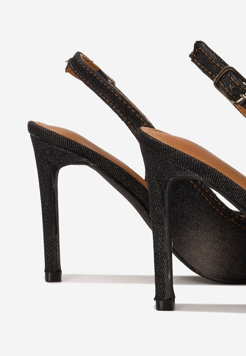 Γόβες slingback Aliomia μαύρα
