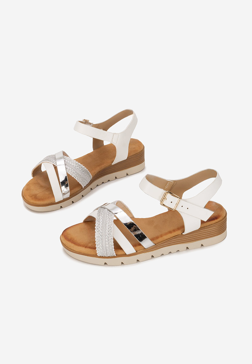 Πέδιλα πλατφόρμες Kaddea λευκά