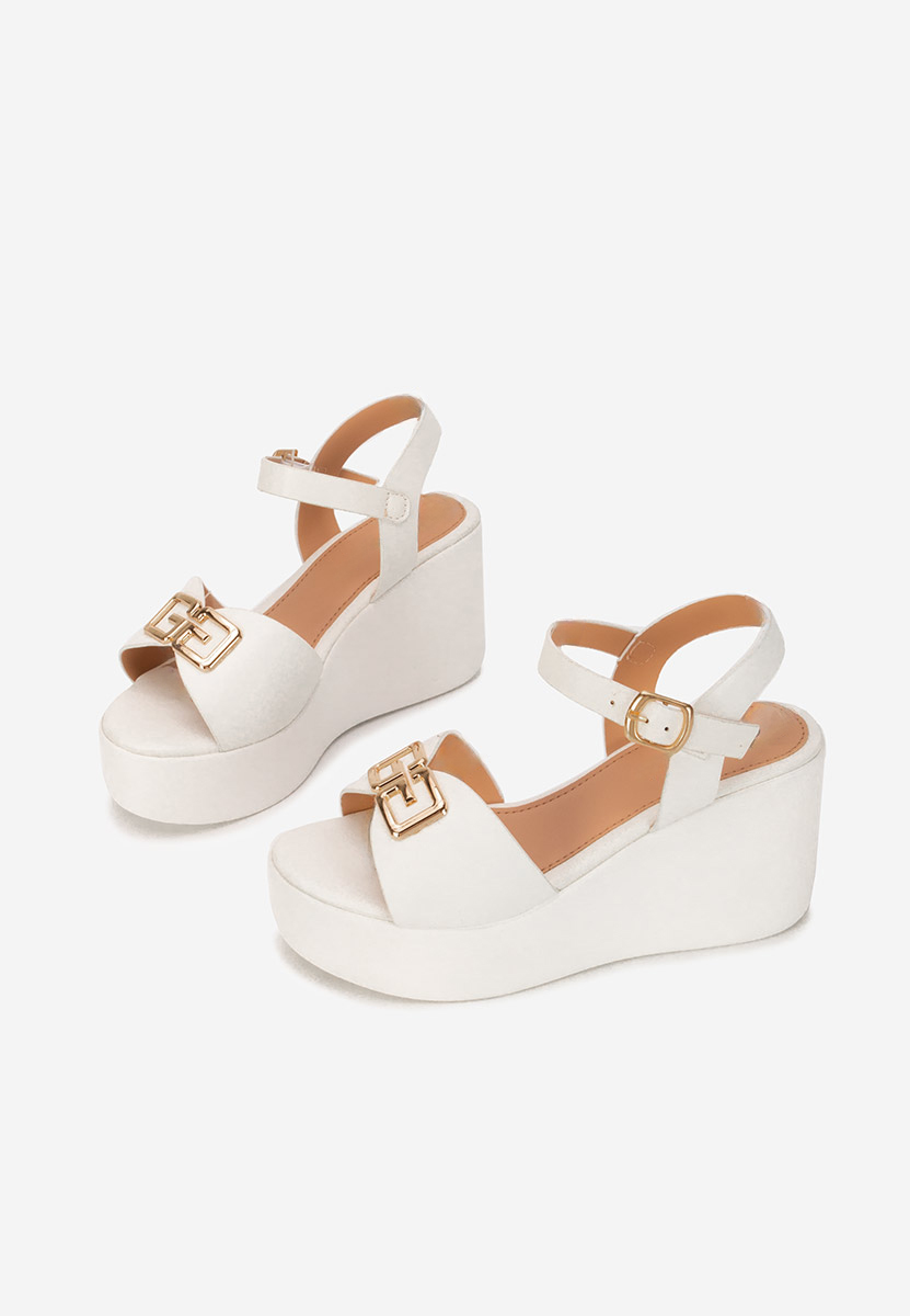 Πέδιλα πλατφορμεσ Geogiana λευκά