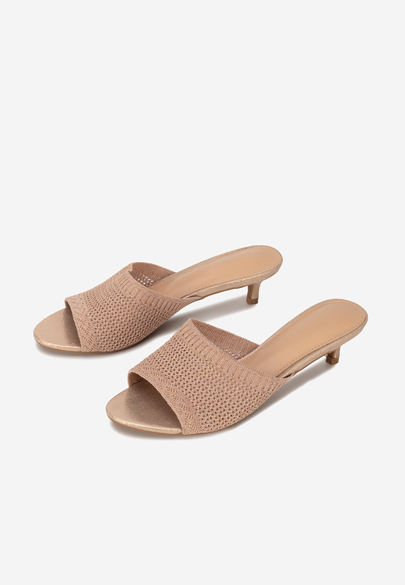Mules με χαμηλο τακουνι Herria champagne