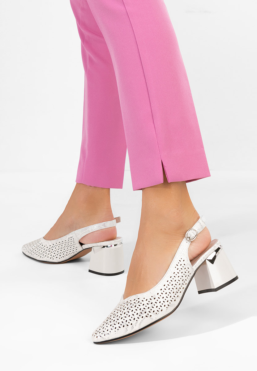 Γόβες slingback Evadiora λευκά