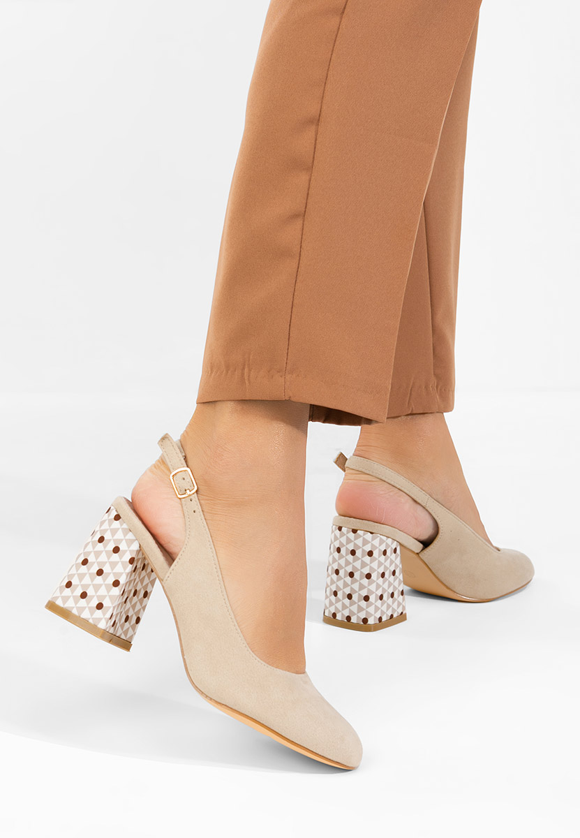 Γόβες slingback Tolida μπεζ