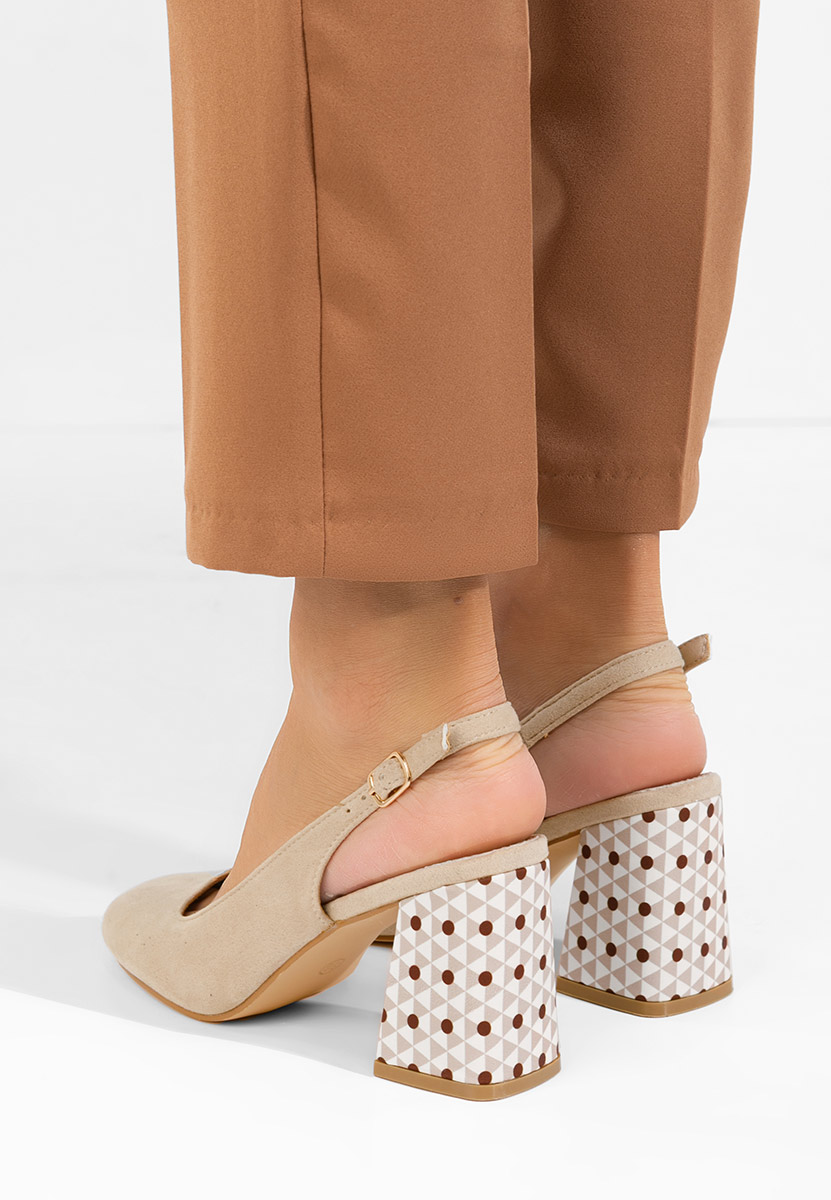 Γόβες slingback Tolida μπεζ