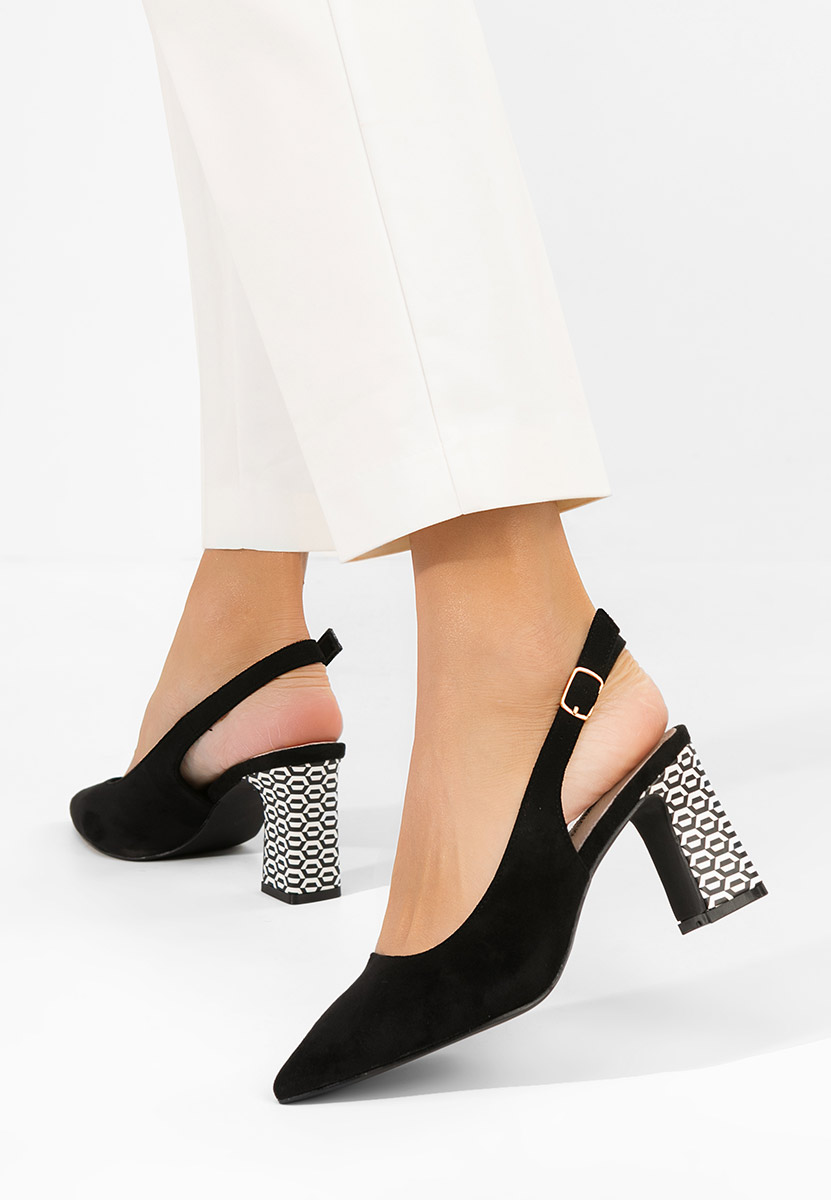 Γόβες slingback Lunessa μαύρα