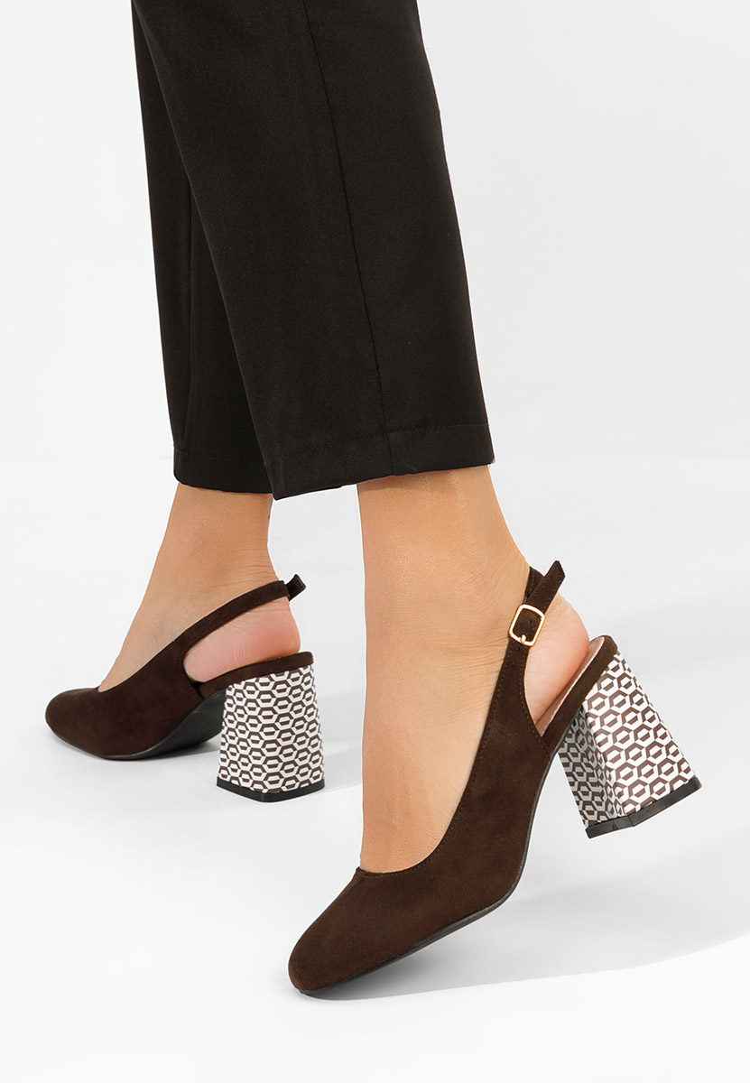 Γόβες slingback Tolida καφε