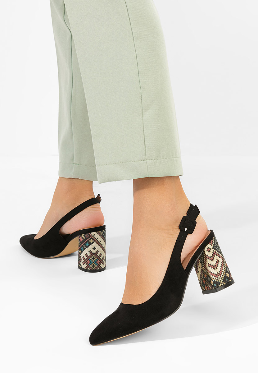 Γόβες slingback Alesiella μαύρα