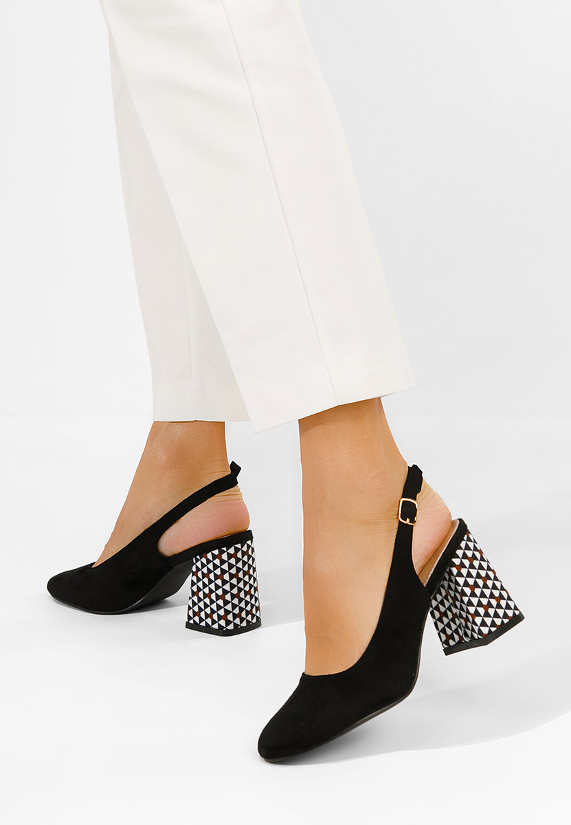 Γόβες slingback Tolida μαύρα