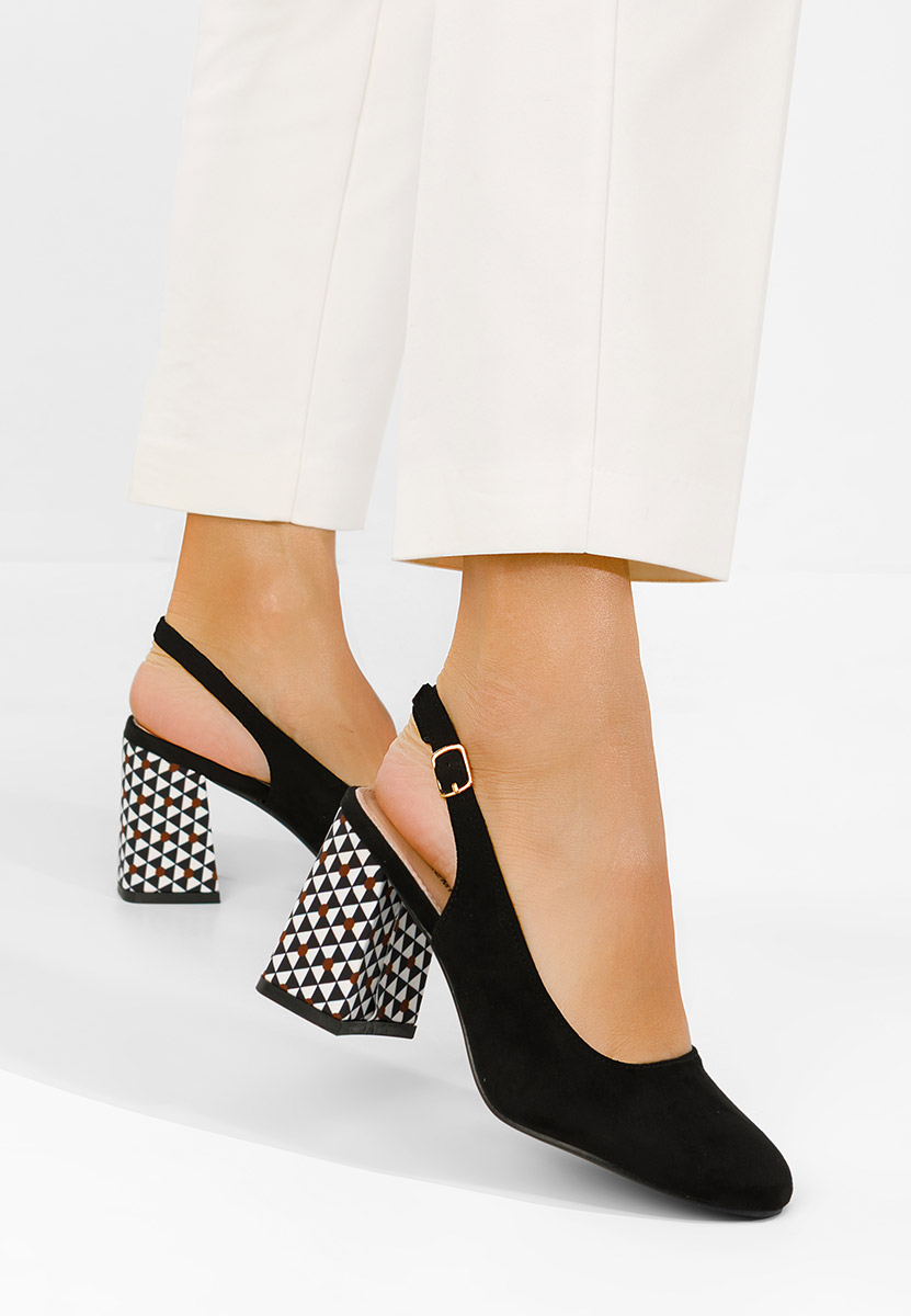 Γόβες slingback Tolida μαύρα