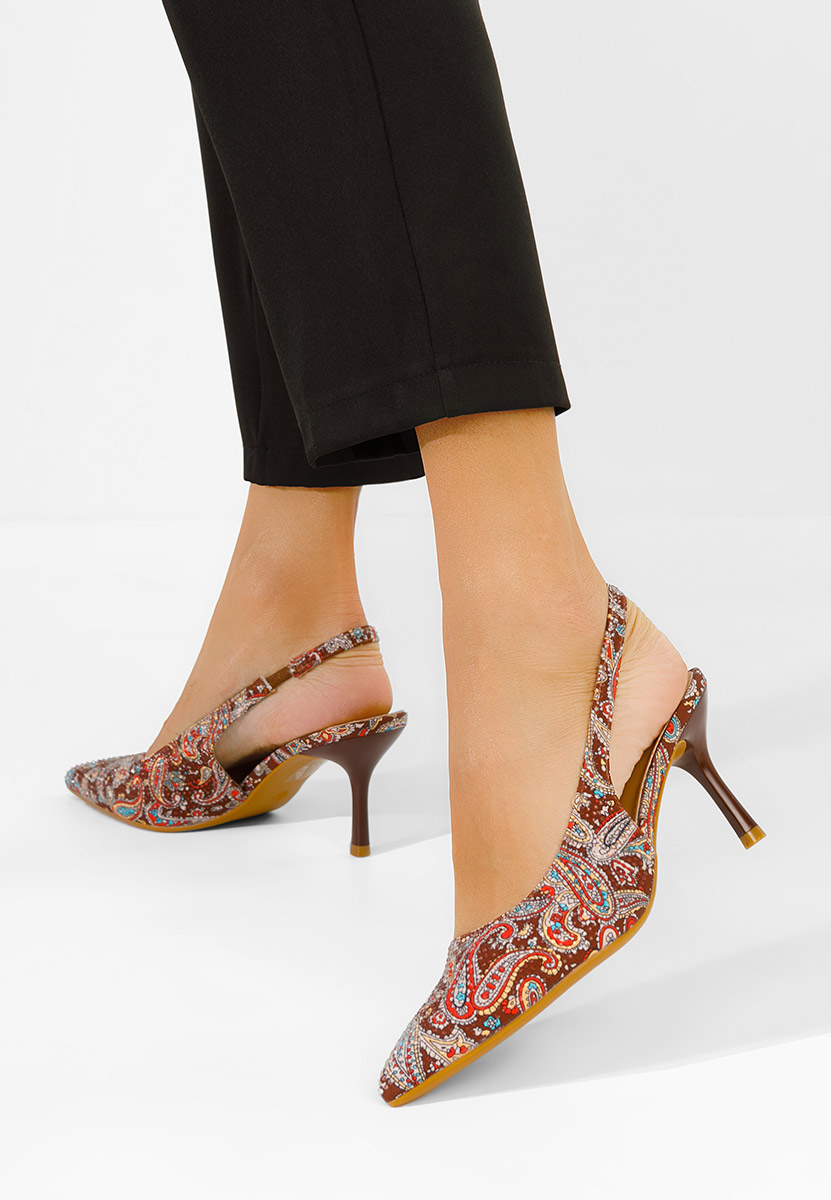 Γόβες slingback Ivorya καφε