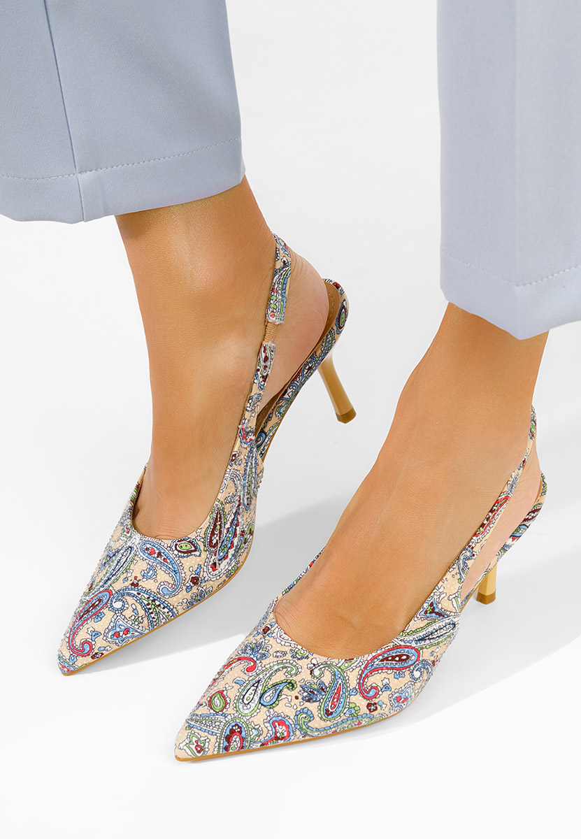 Γόβες slingback Ivorya μπεζ