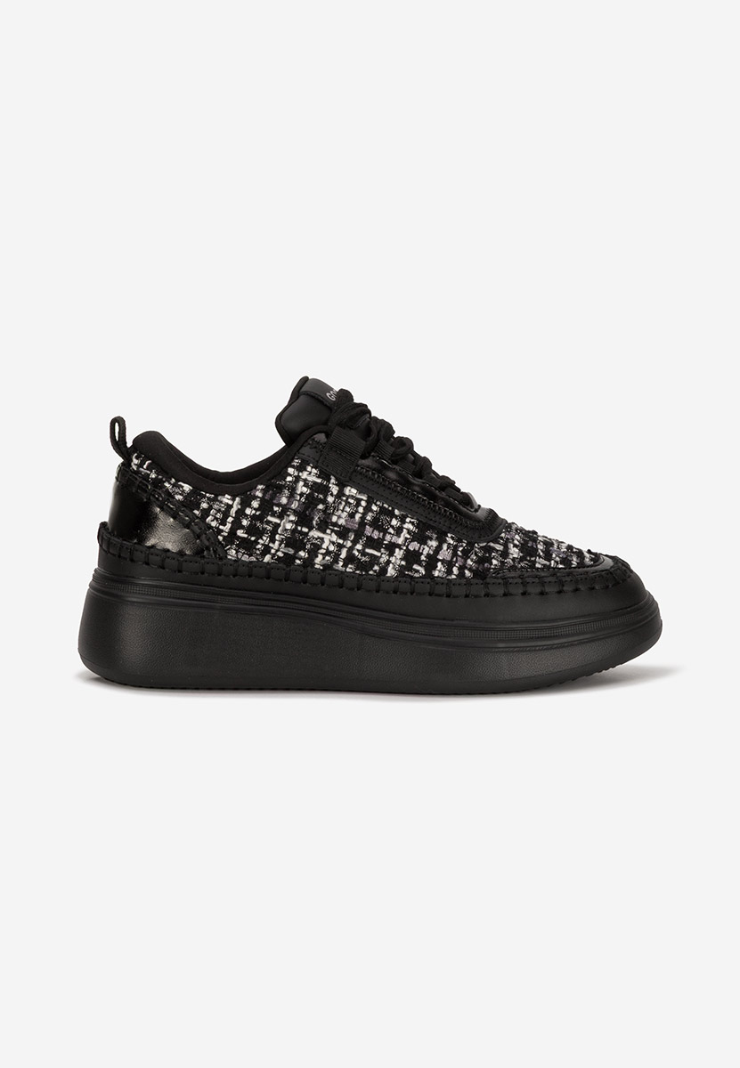 Sneakers γυναικεια δερματινα Elvia μαύρα