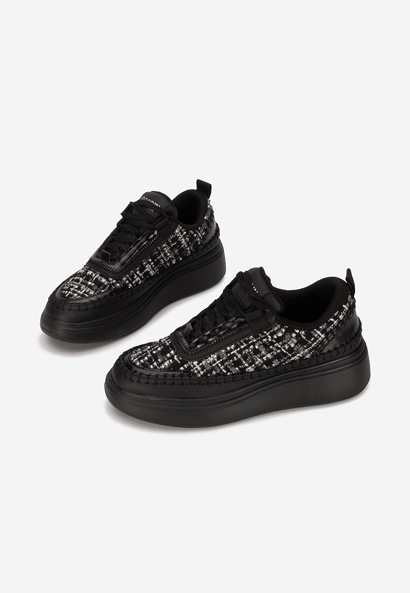 Sneakers γυναικεια δερματινα Elvia μαύρα