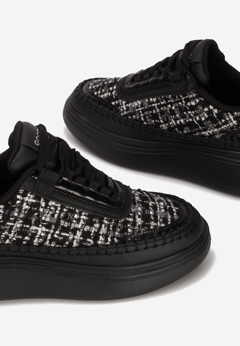 Sneakers γυναικεια δερματινα Elvia μαύρα