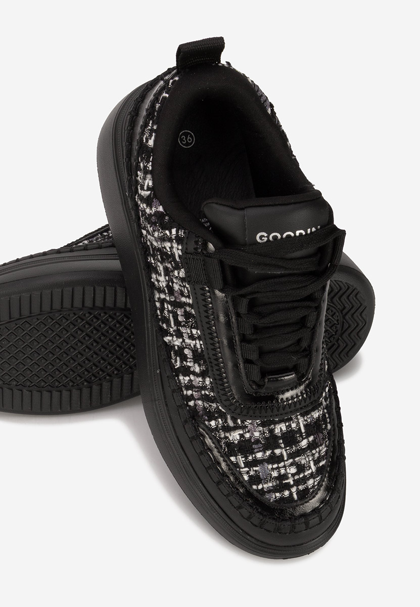 Sneakers γυναικεια δερματινα Elvia μαύρα