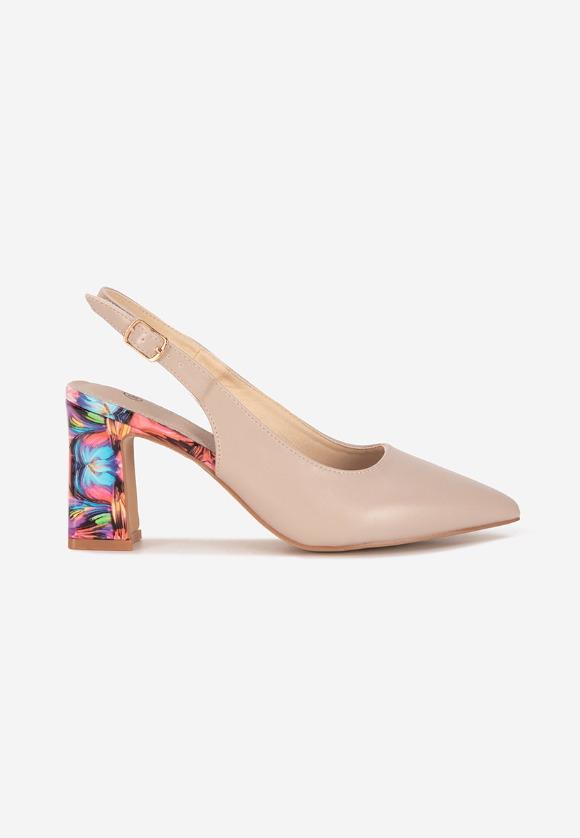 Γόβες slingback Lunessa V2 μπεζ