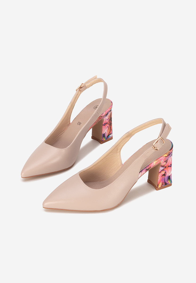 Γόβες slingback Lunessa V2 μπεζ