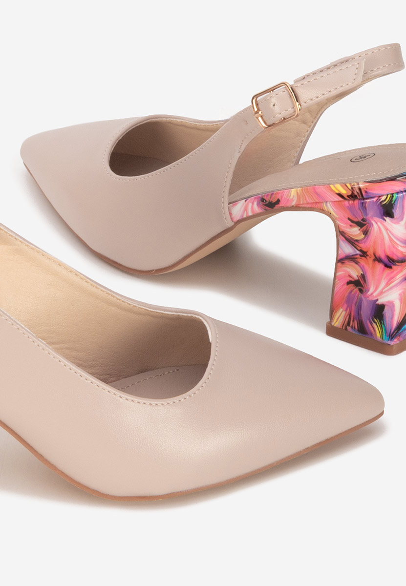 Γόβες slingback Lunessa V2 μπεζ
