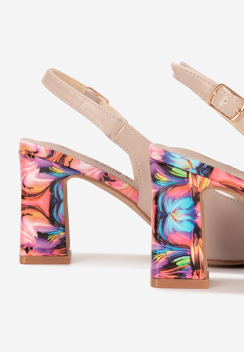 Γόβες slingback Lunessa V2 μπεζ
